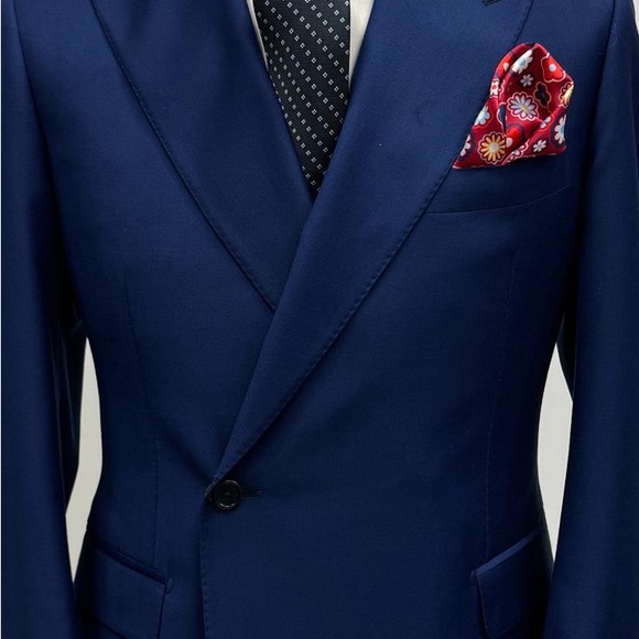 Navy 100% super 150 Cerruti 1881 one button double breasted wool suit - Picture 2 of 3